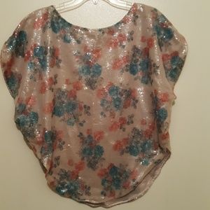 Floral sequins top